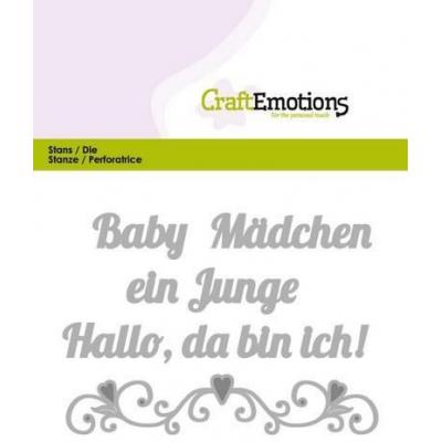 CraftEmotions Deutsch Stanzschablonen - Baby Hallo, da bin ich!